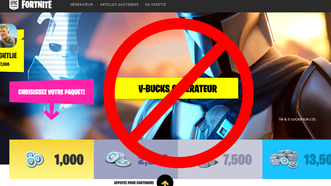 Fnargent com Fortnite, infos sur un site à éviter