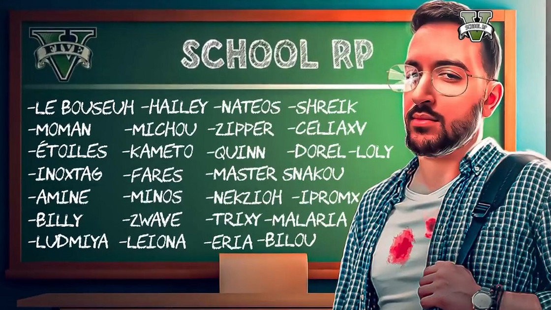 School RP : Aminematue, Billy et Inoxtag sur GTA 5, les streamers retournent à l'école !