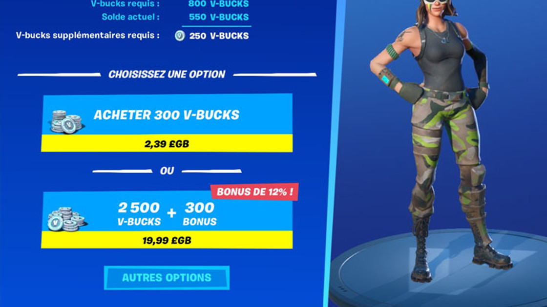 Fortnite : Compléter les v-bucks, une fonctionnalité pour recharger et acheter dans la boutique