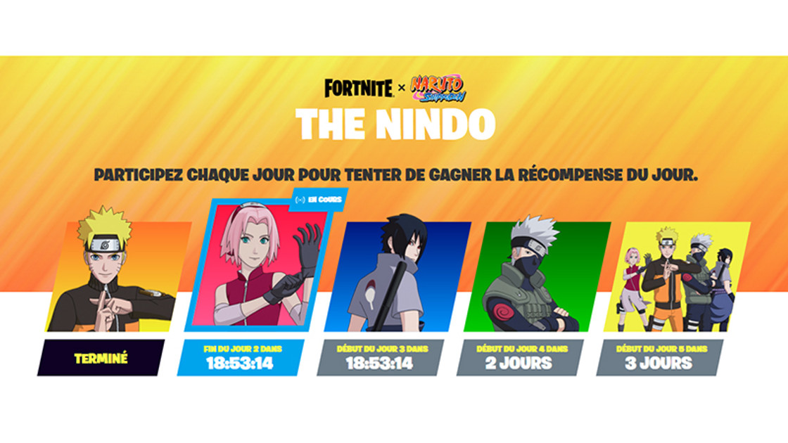 Fn gg Thenindo, des défis Naruto dans Fortnite