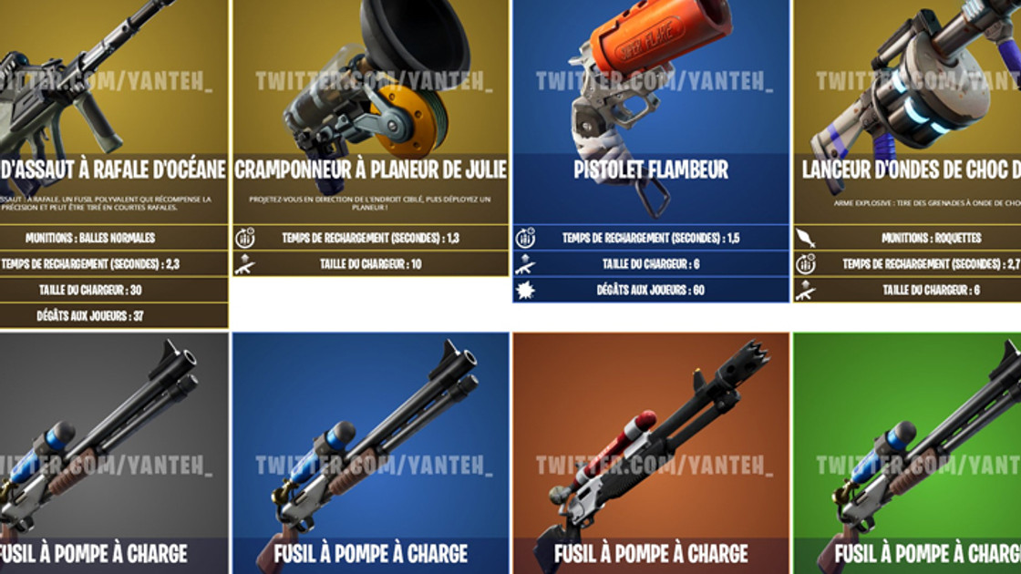 Nouvelles armes en saison 3 de Fortnite, patch 13.00