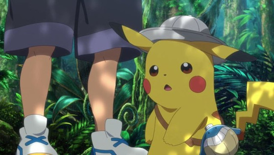 Pikachu Explorateur shiny dans les Heures de Pokémon Vedette de décembre sur Pokémon GO