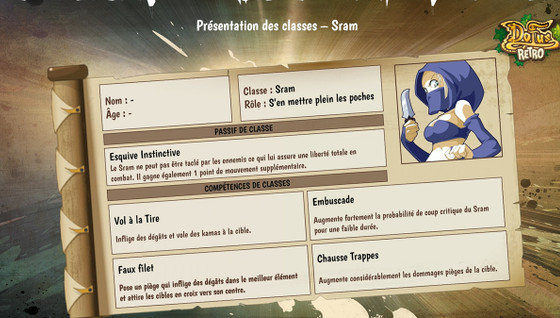 Sram sur Dofus Retro Temporis 2 : Parchomancia : rôle, passif, sorts, toutes les infos