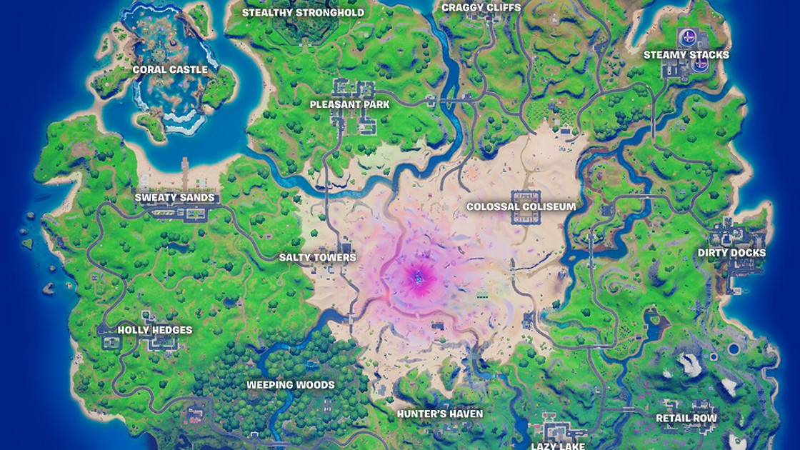 Map saison 5 Fortnite, nouvelle carte au patch 15.00