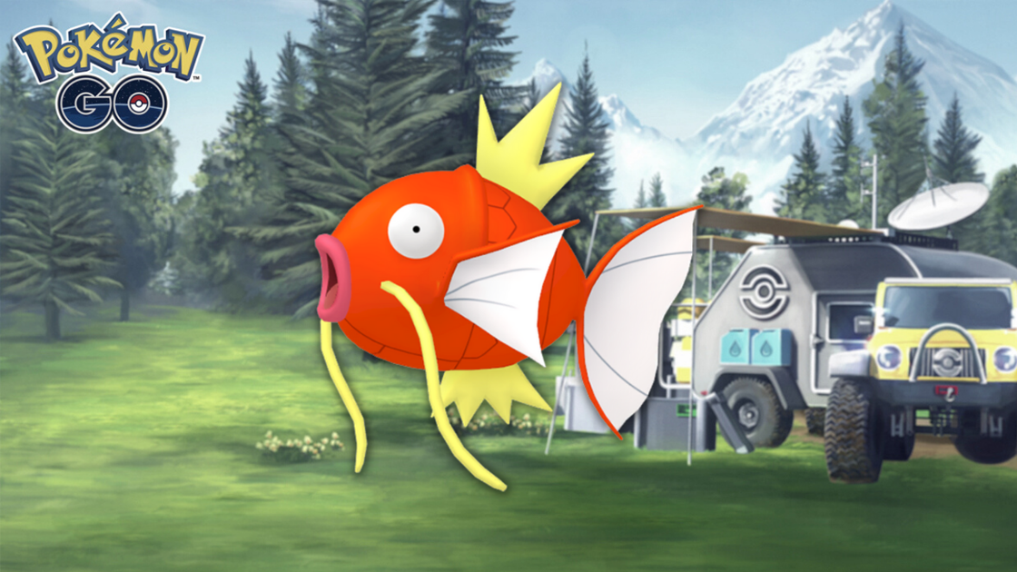 Magicarpe (shiny) dans les Heures de Pokémon Vedette de mai 2022 sur Pokémon GO