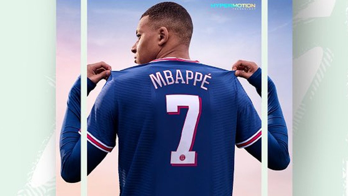 Mbappe FIFA 22, joueur en couverture de la jaquette