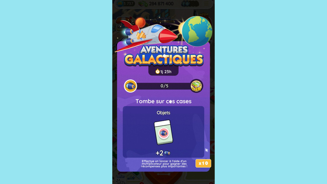 Aventures galactiques Monopoly GO, paliers, récompenses et durée pour l'événement de février 2024