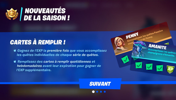 Quelles sont les cartes à remplir dans Fortnite en saison 8 ?