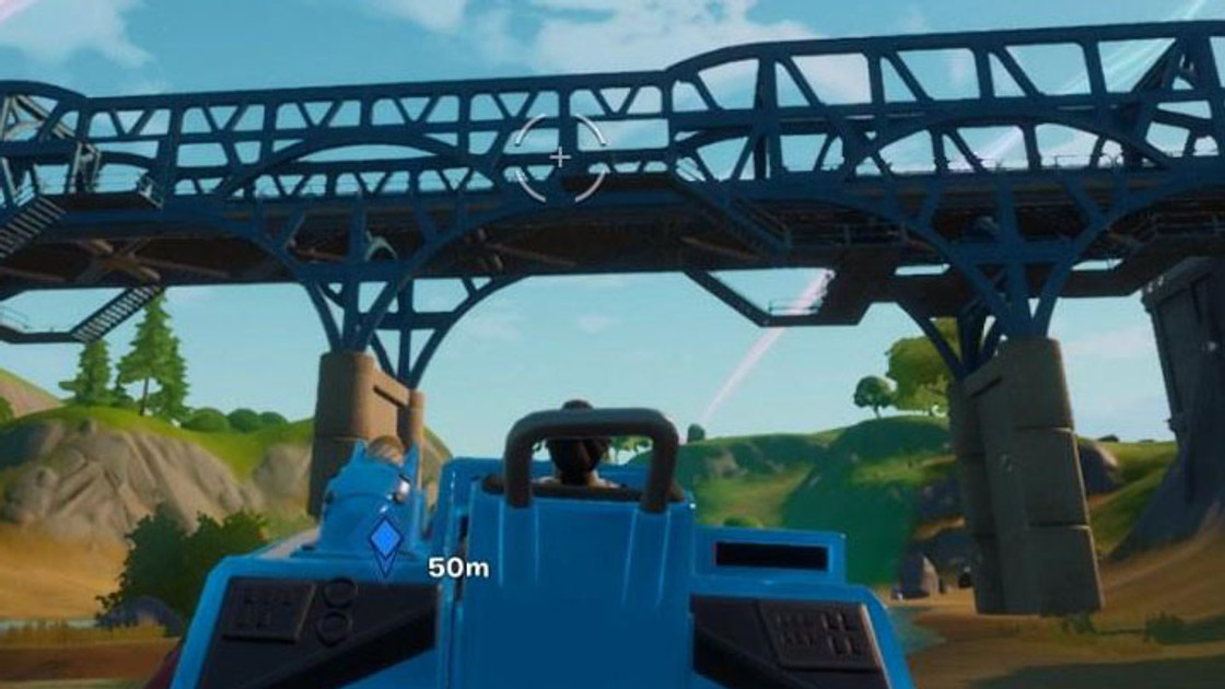 Fortnite : Conduire un canot motorisé sous les ponts en acier de différentes couleurs, défi semaine 2 saison 4