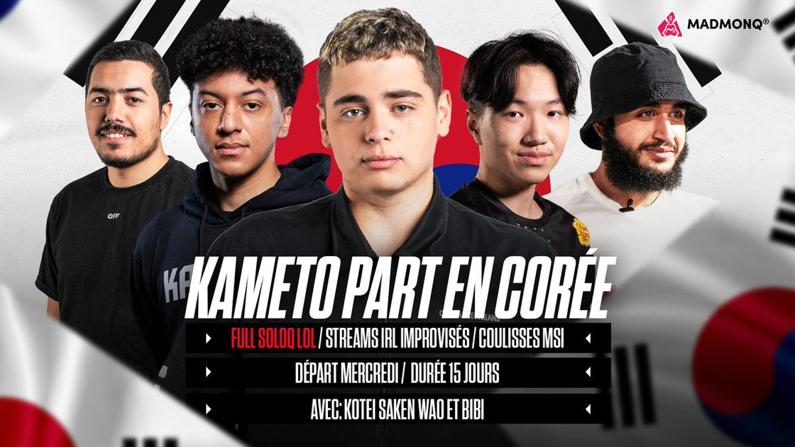 Kameto en Corée avec Kotei, Befreesh, Wao et Saken pour faire de la soloQ sur LoL