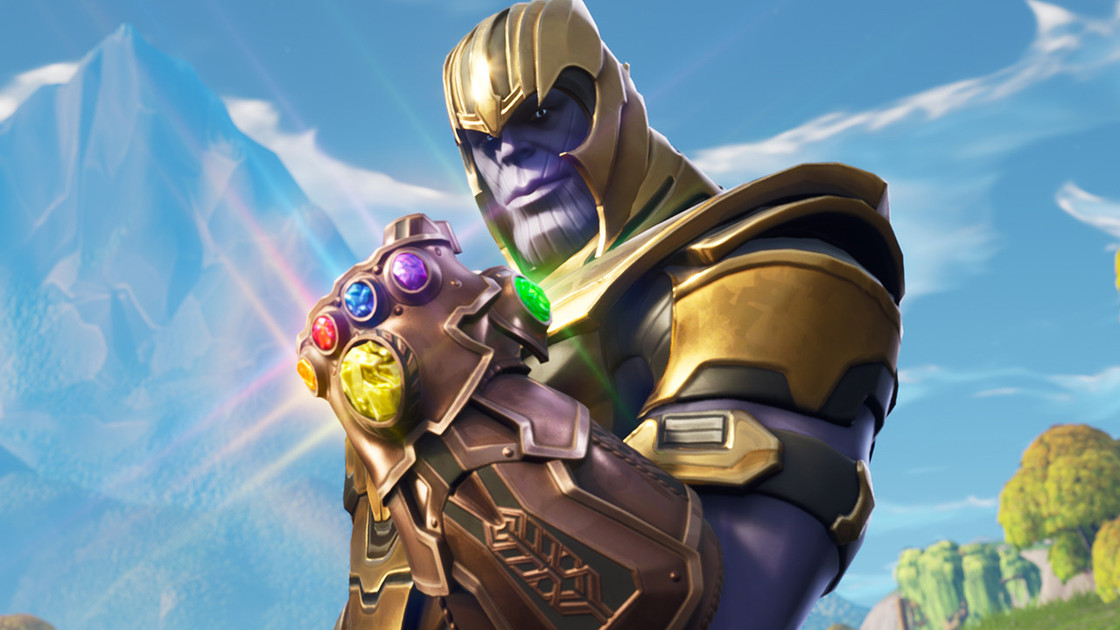 Thanos Fortnite skin, le héros Marvel dans la boutique d'objets