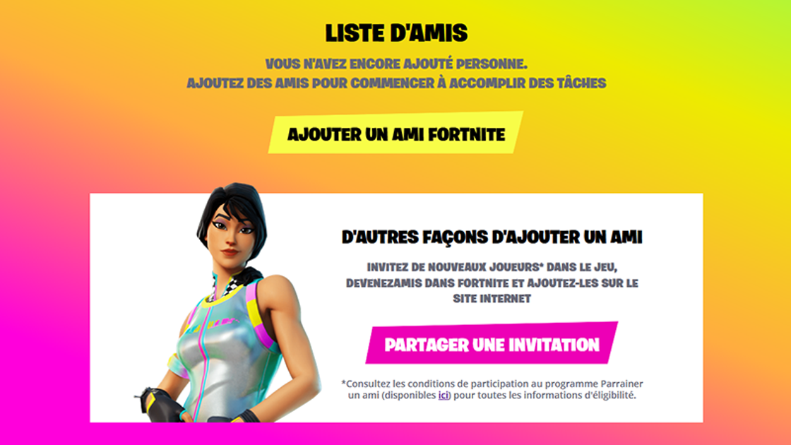 Le programme rétablir un ami de retour sur Fortnite ?