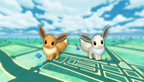 Evoli (shiny) dans les Heures de Pokémon Vedette de mars 2023 sur Pokémon GO