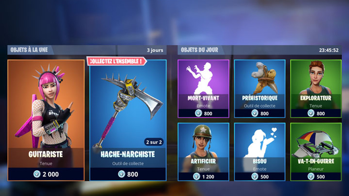 Boutique Fortnite 25 mars