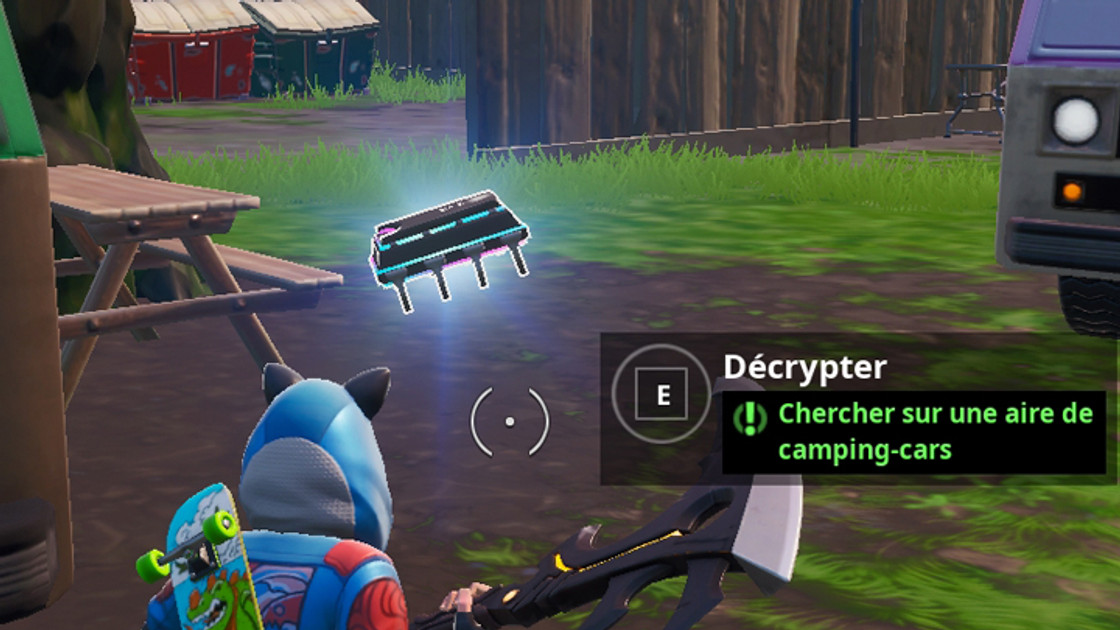 Fortnite : Puce 14 Décryptage, Chercher sur une aire de camping-cars, Défi