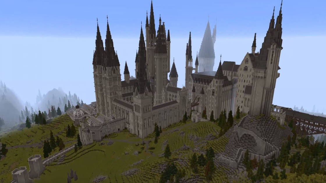 Une carte Harry Potter avec Poudlard sur Minecraft