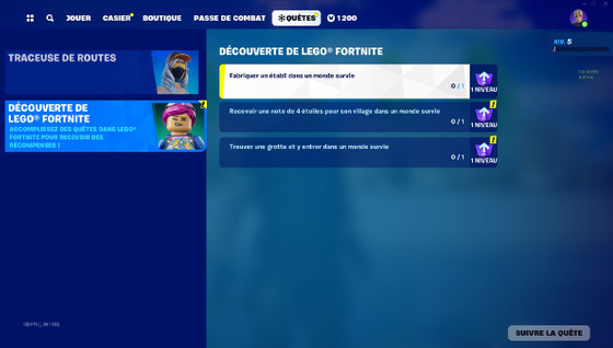 Quete Lego Fortnite, liste et guide pour réussir les défis