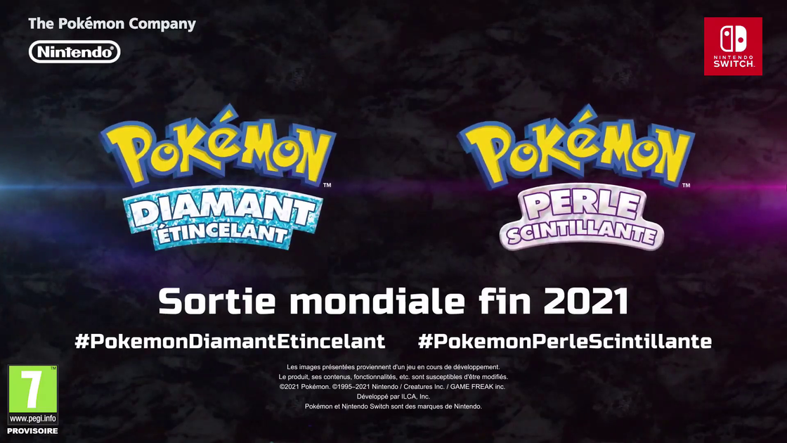 Remake Pokémon Diamant Etincelant et Perle Scintillante, date de sortie sur Switch