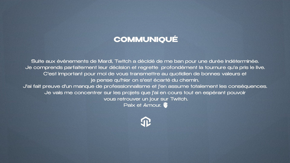 Tomy est ban Twitch et explique les raisons sur Twitter