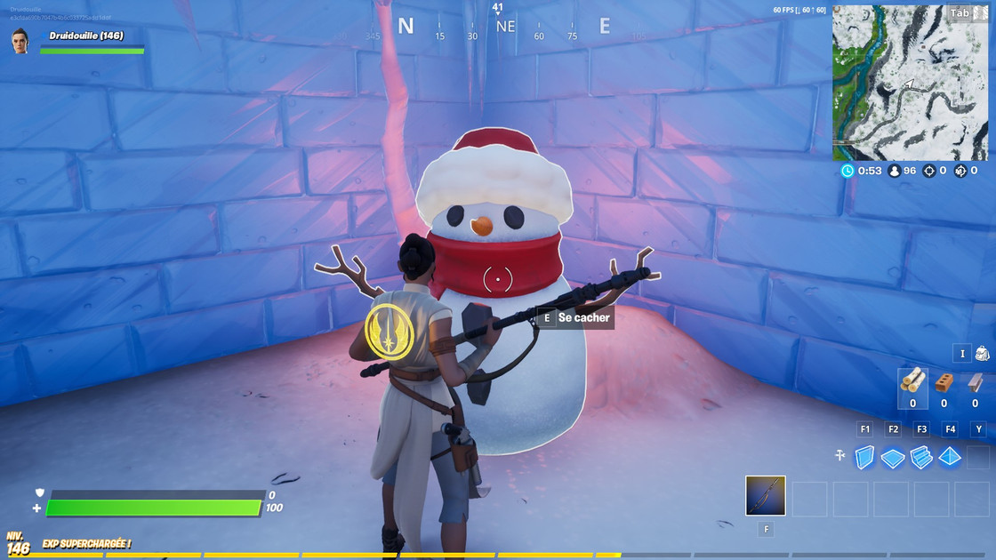 Fortnite : Détruire un bonhomme furtif avec un sabre laser ou une pioche, défis hivernaux