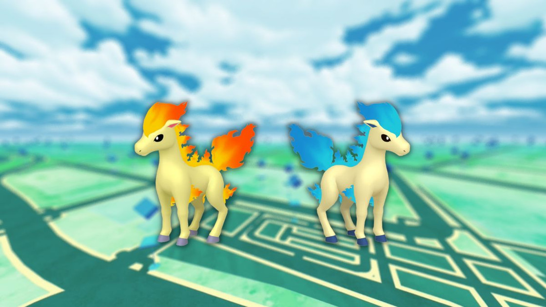 Ponyta (shiny) dans les Heures de Pokémon Vedette de mai 2023 sur Pokémon GO