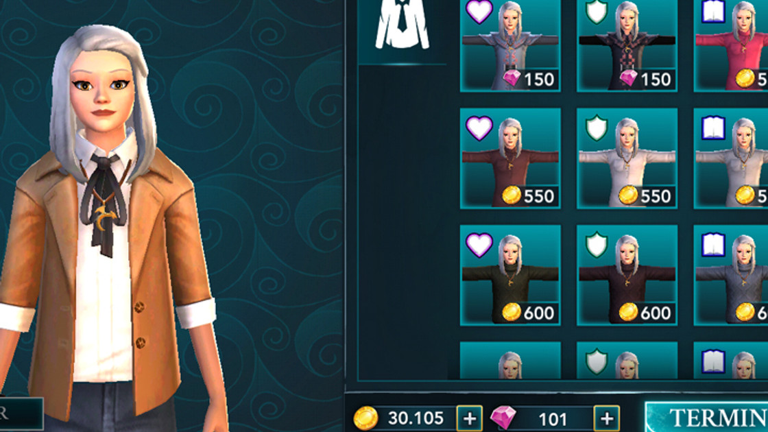 Harry Potter Hogwarts Mystery : Bonus de caractéristique sur les vêtements, patch 1.7.0