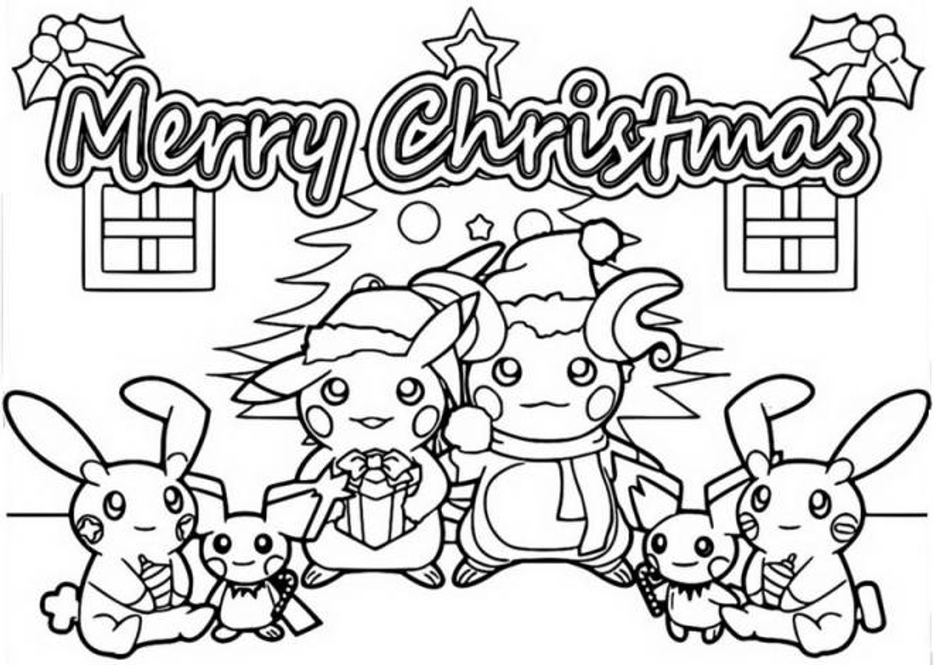 coloriage-pokemon-souhaite-un-joyeux-noel