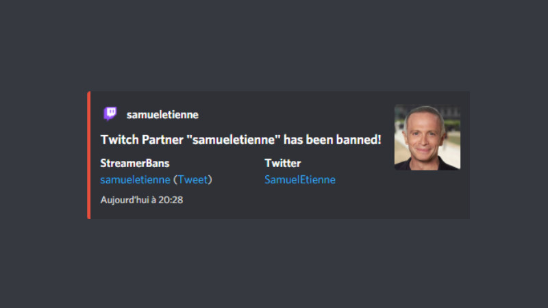 Pourquoi Samuel Etienne est ban de Twitch ?