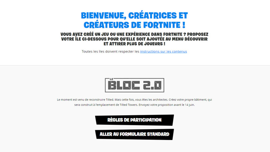 Comment envoyer sa map Fortnite pour le Bloc 2.0 et reconstruire Tilted Tower ?