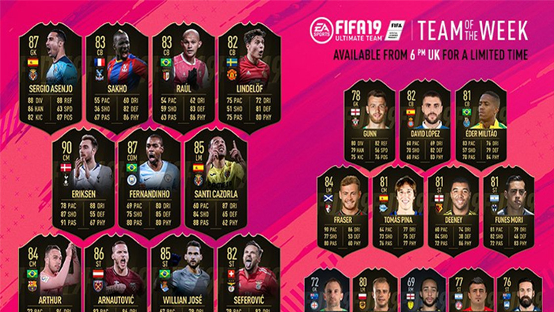 FIFA 19 : TOTW, l'équipe de la semaine 17 – FUT