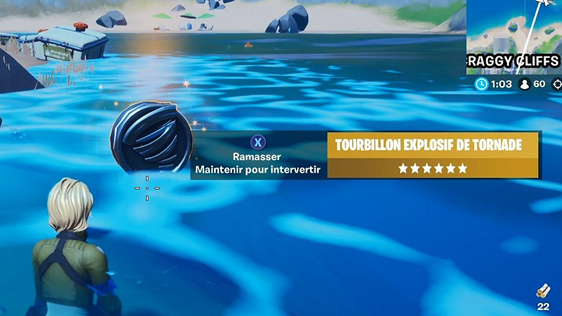 Fortnite : Infliger des dégâts après avoir repoussé un adversaire avec le tourbillon explosif de Tornade, défi semaine 7, saison 4