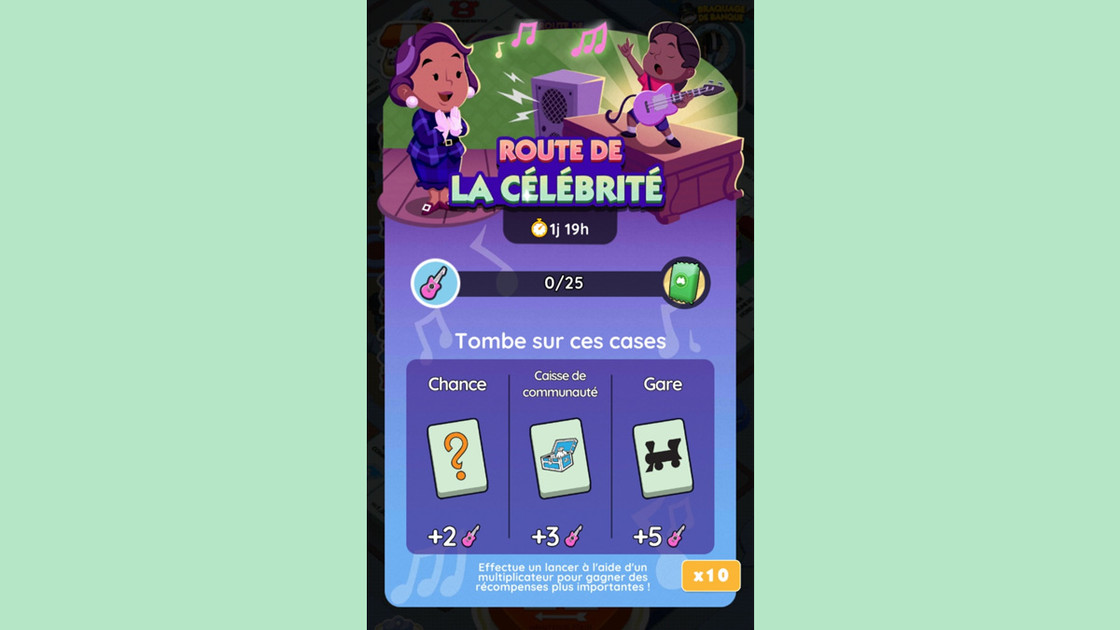 Route de la célébrité Monopoly GO, paliers, récompenses et durée pour l'événement de mars 2024