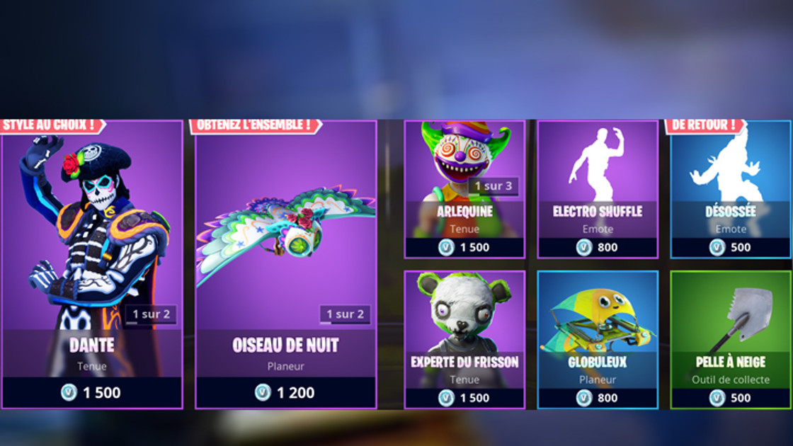 Boutique Fortnite 2 novembre