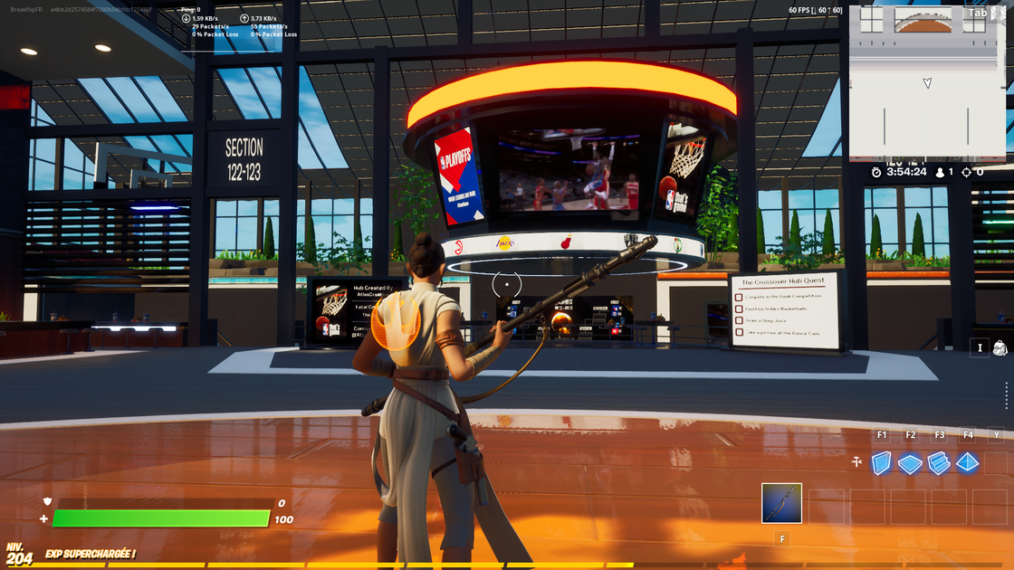 Comment visiter l'accueil Créatif NBA dans Fortnite pour le défi ?