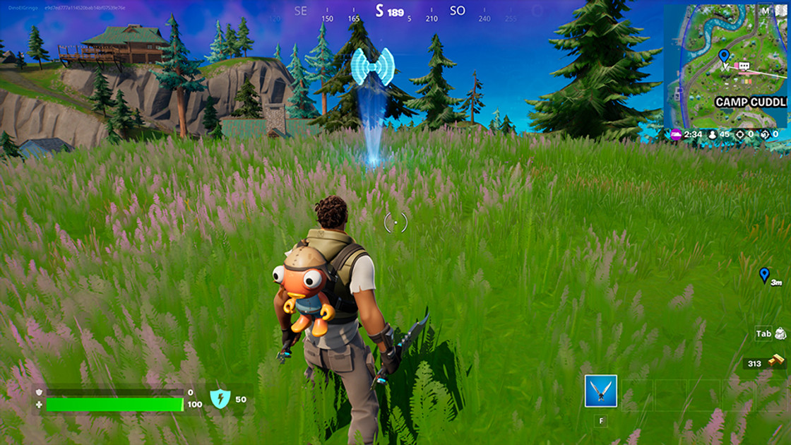 Etablir une liaison avec l'appareil près de Camp Cuddle ou de Bourg Jonesy dans Fortnite, défi semaine 11, saison 2 chapitre 3