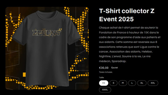 T Shirt doré ZEvent 2025 : comment commander son exemplaire ?