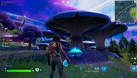 Obtenir du bouclier en bondissant sur des champignons rebondisseurs dans Fortnite