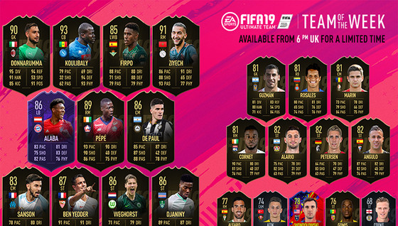 L'équipe de la semaine 36 pour FUT