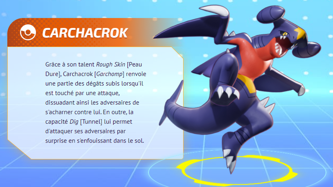 Carchacrok (Garchomp) Pokemon Unite, meilleurs build, moves et objets