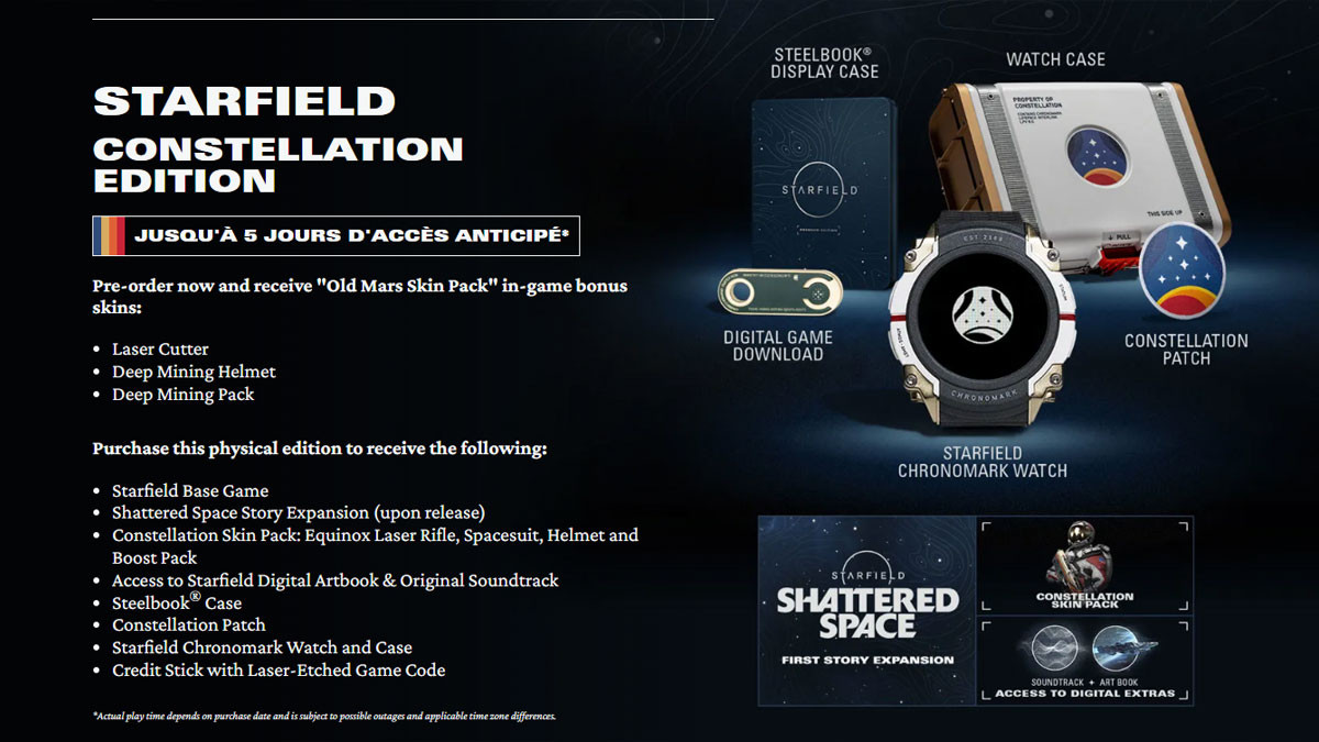 Starfield montre : avec quelle édition du jeu l'obtenir et quelles fonctionnalités ?