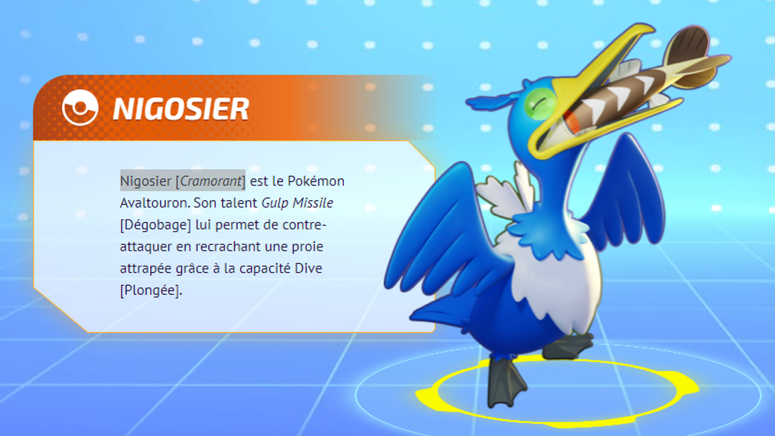 Nigosier (Cramorant) Pokemon Unite, meilleurs build, moves et objets