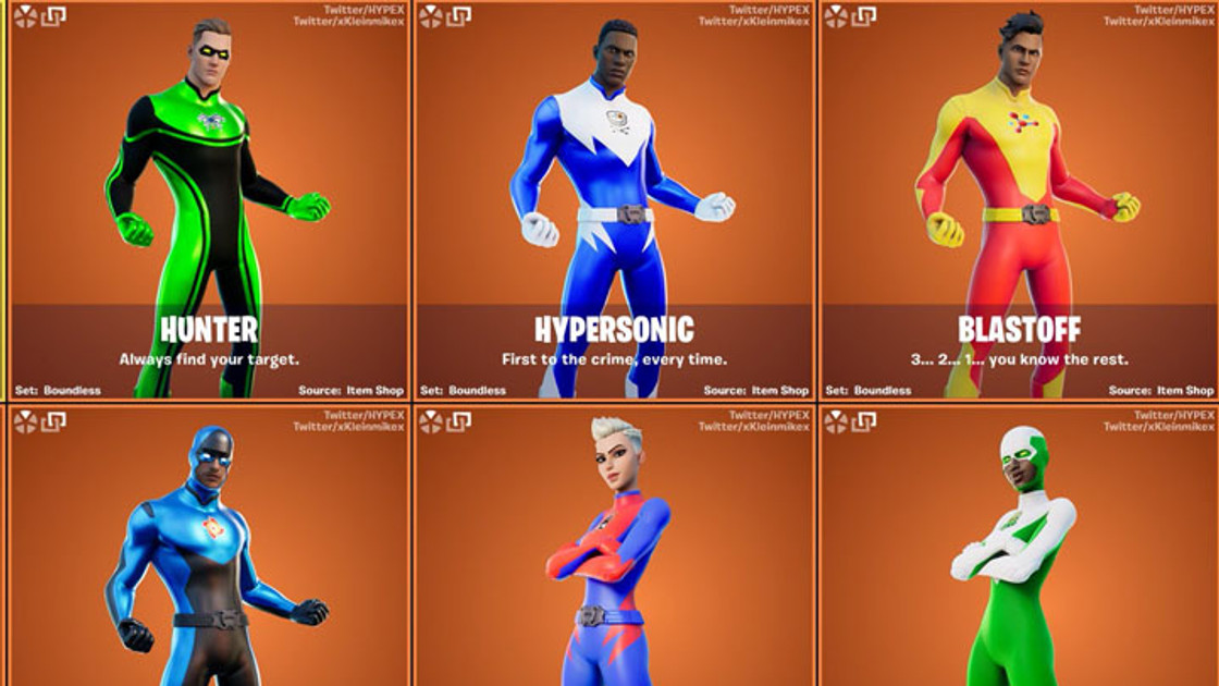 Fortnite : Nouveaux skins leak au 14.10