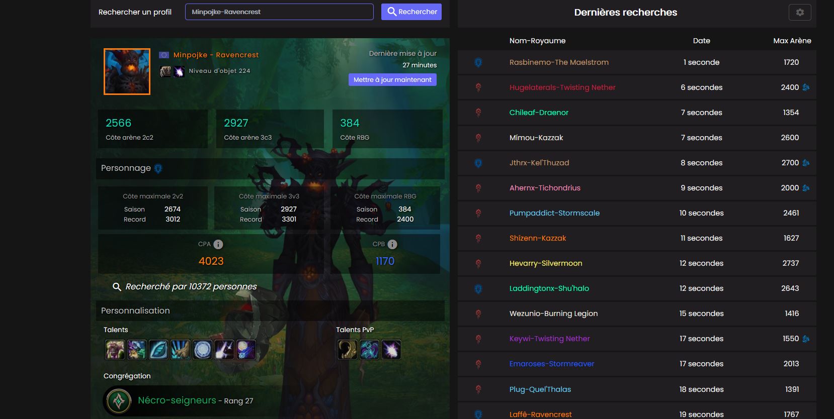 Check PvP Comment Conna tre La Cote Et L xp D un Joueur Sur WoW 