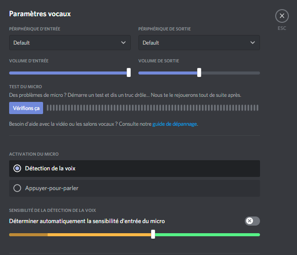 Problème micro Discord, l