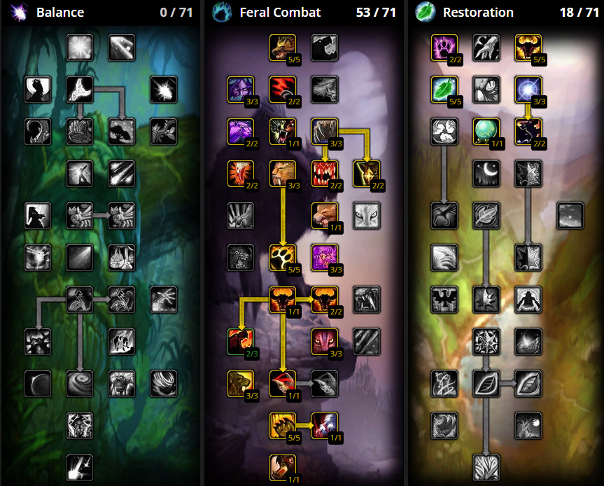 Guide Druide Farouche DPS WoW WOTLK Classic : Talents, stats, glyphes ...