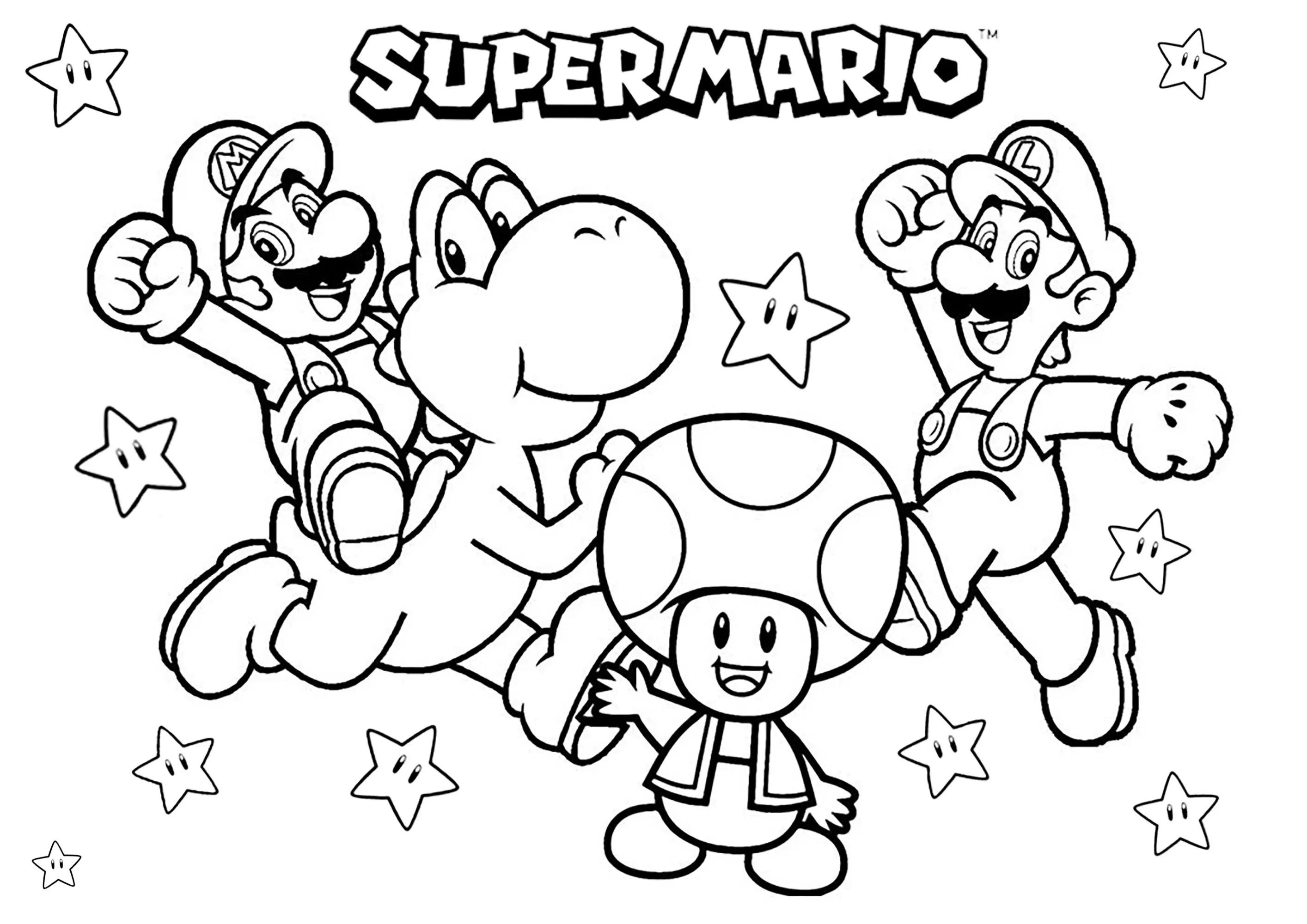 Coloriage Mario à imprimer : liste des meilleurs dessins à faire - Breakflip