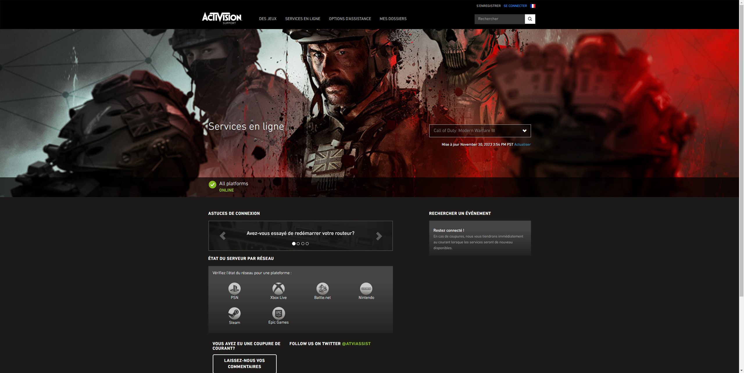MW3 Server status, comment connaître l'état des serveurs de Modern