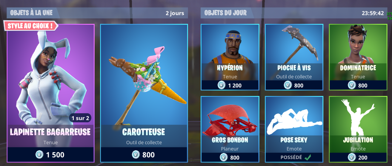 Boutique Du Jour Fortnite