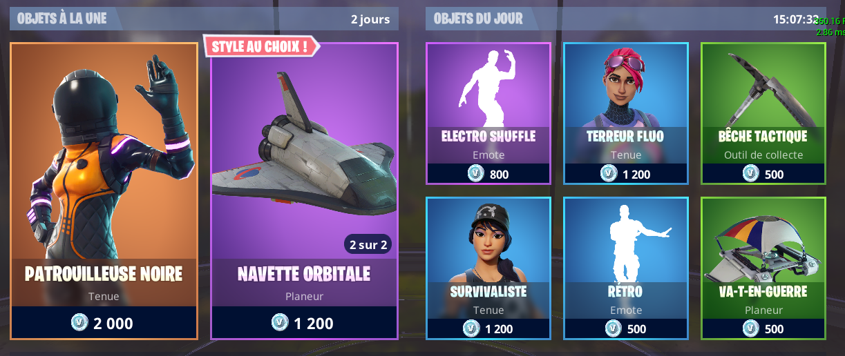 Boutique du jour sur Fortnite