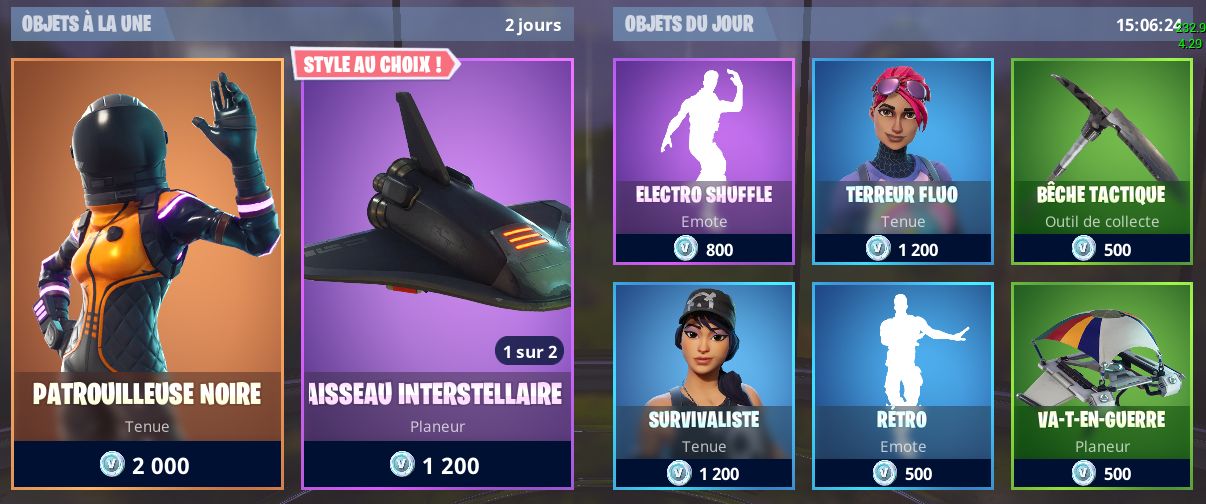 Boutique du jour sur Fortnite